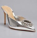 Schutz Silver Crystal Heels