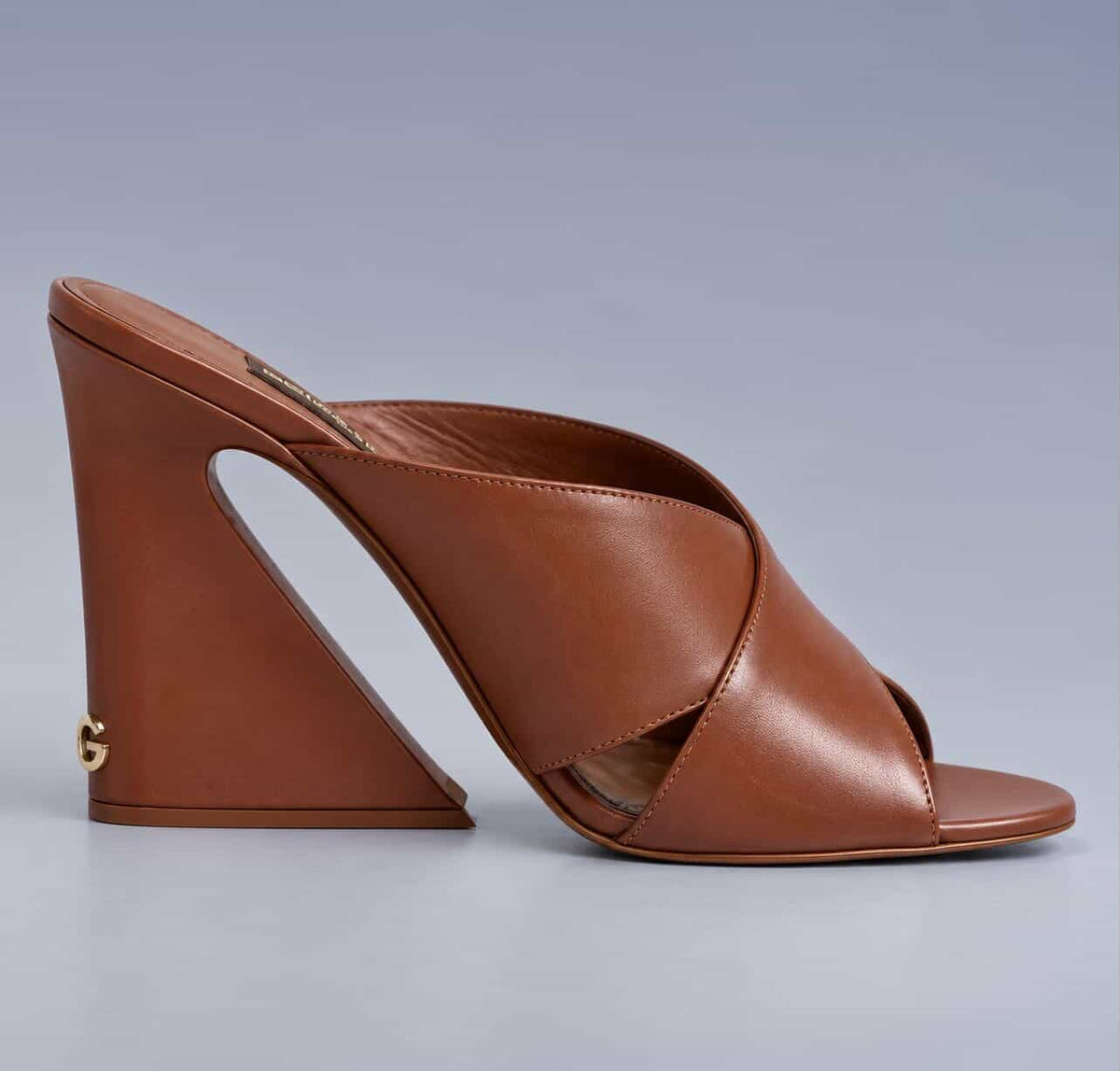 Dolce&Gabbana Tan Sculptural Heel Mules