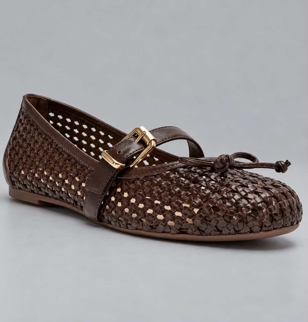 Schutz Brown Woven Flats