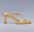 Cult Gaia Gold Spiral Heel Mules