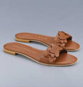 Sophia Webster Tan Flower Slides