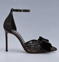 Schutz Black Lace Bow Heels