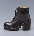 Gucci Black GG Lace-Up Boots